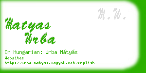 matyas wrba business card